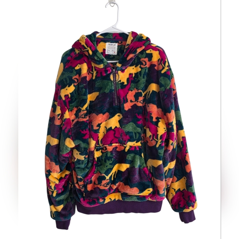 FairPlay Urban Outfitters Polar Fleece Half-Zip Hoodie Sweatshirt Sz Medium